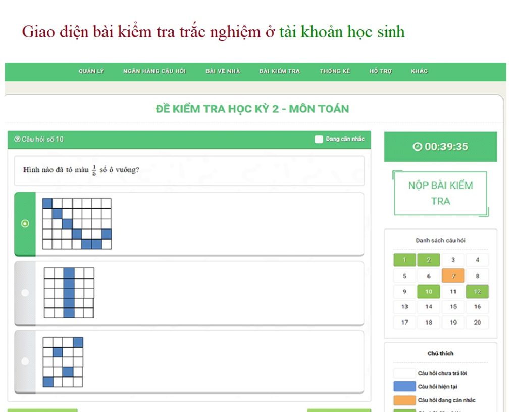 bài kiểm tra trắc nghiệm trực tuyến