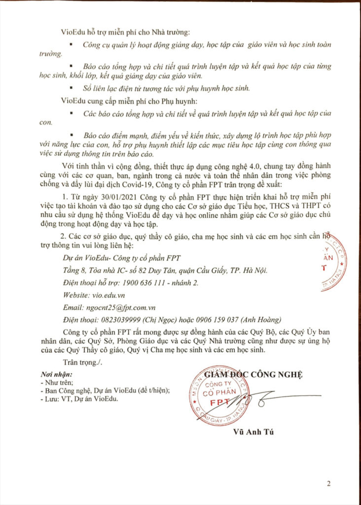 hỗ trợ dạy, học, online trên VioEdu