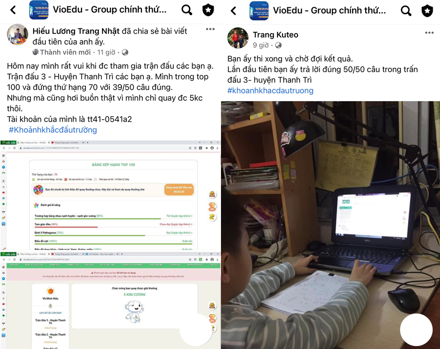 học sinh huyện Thường Tín hoàn thành vòng 3 đấu trường toán học vioedu