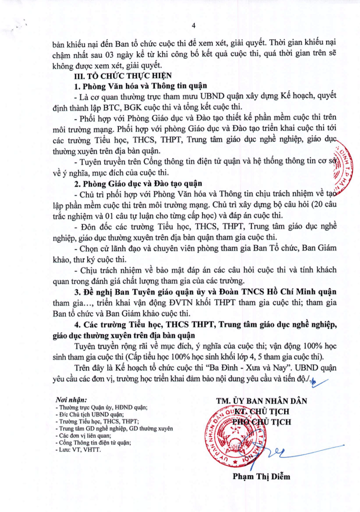 thể lệ cuộc thi tìm hiểu Ba Đình xưa và nay