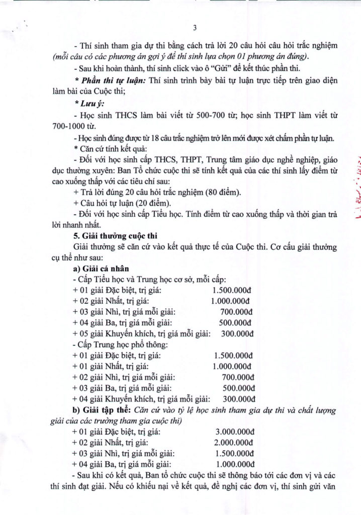 thể lệ cuộc thi tìm hiểu Ba Đình xưa và nay