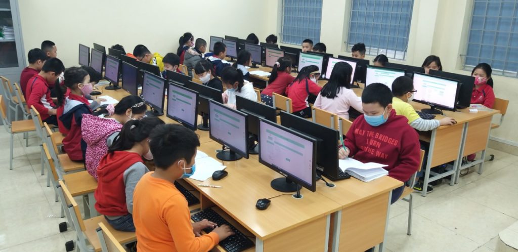 học sinh trường tiểu học Ba Đình thi đấu trường toán học vioedu cấp trường