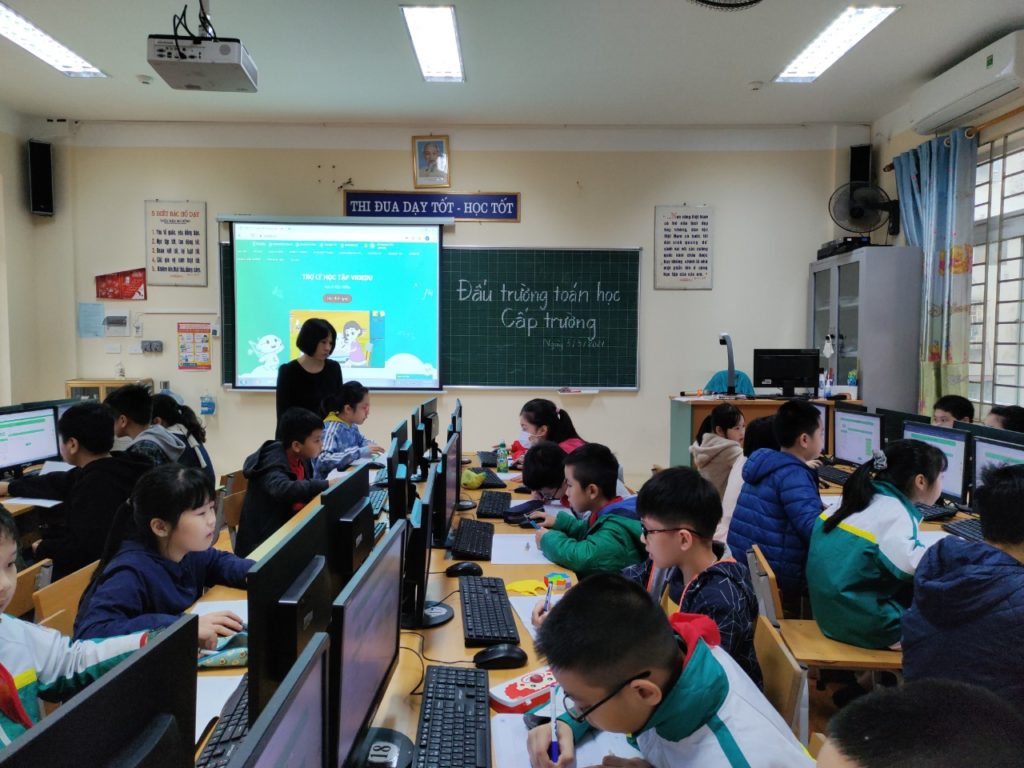 học sinh trường tiểu học Thành Công A thi đấu trường toán học vioedu cấp trường