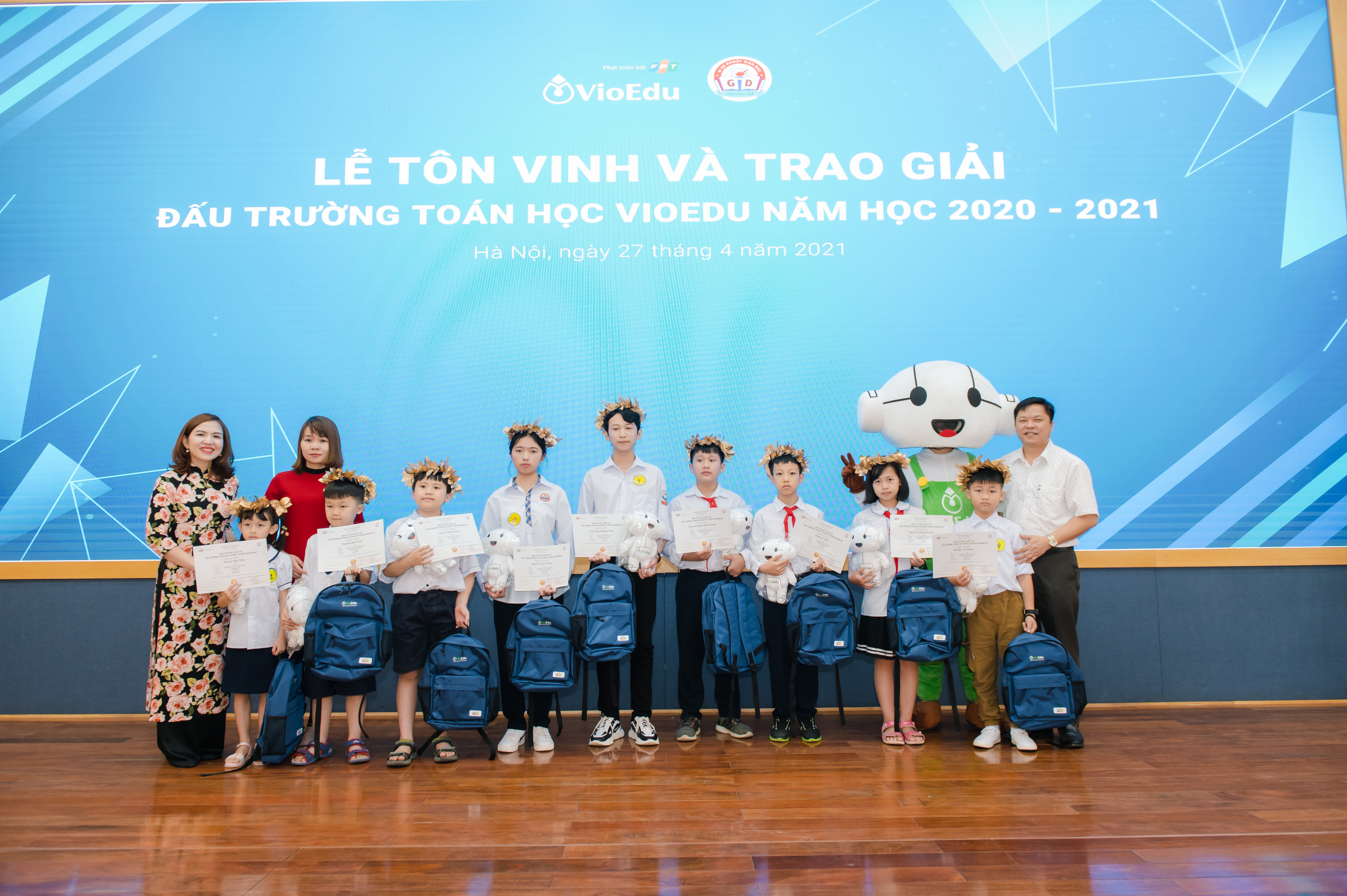 trao giải đấu trường toán học vioedu huyện chương mỹ
