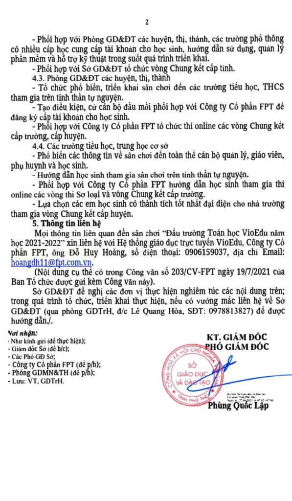 Sở GDĐT Phú Thọ triển khai đấu trường toán học VioEdu năm học 2021 - 2022 (2)
